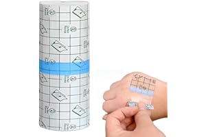 EIHI Transparent Pansement Bandage, Imperméable Tatouées Bandage, Extensible, Adhésif Film Transparent Plaie, pour Tatouages Fixer Plaster Stretch Fixation, 10m x 15cm