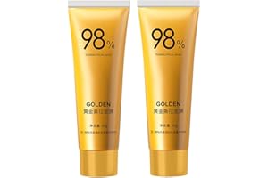 HGERGWW Gold Peel Off Maske, Goldene Peel Off Maske, Anti Falten Anti Aging Whitening Gold Gesichtsmaske, Mitesserentferner Porenreiniger Maske, Anti Blackhead Peel-Off Mask (2pcs)