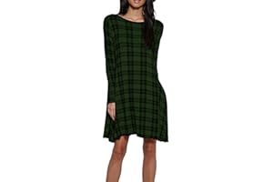 RE TECH UK Womens Ladies Party Dresses for Women UK Long Sleeve Midi Plain Flared A line Skater Swing Dress Jersey Tee Plus Size Dress Summer Winter