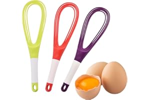 AUSWALAR 3 PCS Silicone Flat Whisk,Perfect for Non-Stick Cookware,Milk and Egg Beater Blender, Heat Resistant Kitchen Whisks for Whisking, Cooking, Baking, Beating