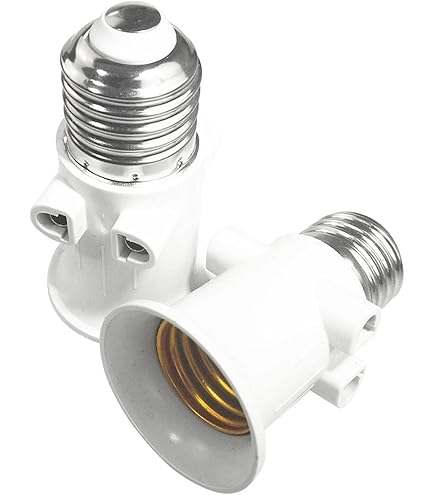 Portalampada Con Presa E27 E Interruttore - Adattatore Da Lampadina A Presa Elettrica, Colore Bianco - Foto 2