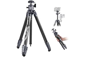 NEEWER LITETRIP LT34 Treppiede Viaggio Fibra Carbonio 62"" Testa Panoramica Rimovibile 360°, Asse Centrale, Fibbia Sgancio Rapido, Piastra Arca QR Compatibile con Peak Design Capture V3, Max:2lb/10kg