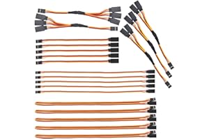 GTIWUNG 20Pcs Servo Extension, 5 x 4 Cable D'extension Servo, 5 x 6 Cable Rallonge, 5 x 12 Câble D'extension JR Plug Futaba, 3 x 6 Servo Y Harnais 1 à 2 câbles, 2 x 6 Servo Y Harnais 1 à 3 câbles