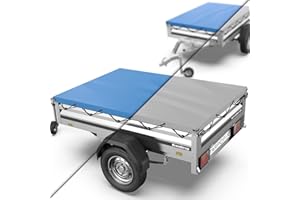 Tarpofix® Bâche Protection Plate 212 x 123 x 7,5 cm avec Corde de bâche - Bâche de remorque renforcée en PVC - Bache pour remorque Divers modèles de remorques de Voitures de 750kg FP10