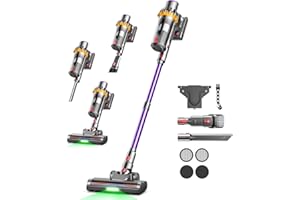 FITNYNXOS 45kPa/580W/70Mins Aspiradora sin Cable, 1.8L Aspirador de Mano con Cepillo Antienredos, Pantalla Táctil, Carga de Pared, 6 en 1 Escoba Aspiradora, Ideal para Suelos Alfombras Pelo de Animales