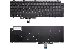 AJPARTS UK New Laptop Keyboard for Dell Latitude 5520 5521 5530, Precision 7770 7670 3560 3561 PN: 0T6FVY / T6FVY Non-Backlit UK Layout English Keyboard QWERTY without Frame