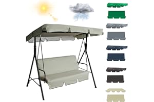 SHUOJIA Toldo Universal De Repuesto para Columpio, Cubierta De Hamaca para Patio, Jardín, Exterior, Tamaño (M-164 * 114 * 15cm,Beige)