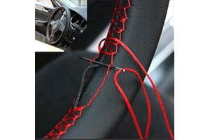 AUTOXBERT 38cm/15 Inch Hand Sewing Steering Wheel Cover Breathable Anti-Slip Leather Steering Wheel Cover for Qashqai Toyota Camry RAV4 VW Golf