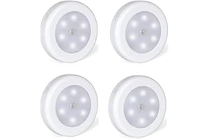 Foonii LED Nachtlicht mit Innen Bewegungsmelder,led lampe batteriebetrieben 3M Klebend für Flur Küche Schlafzimmer Treppe Schrank (Magnetisch (Weiß, 4er set)