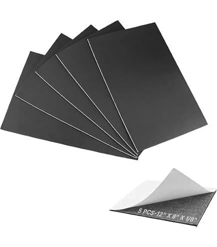 Universal Adhesive Backed Foam Pads 1/4" Thick 5x5 Inch Sheets (2 Pack) Cut-to-Size
