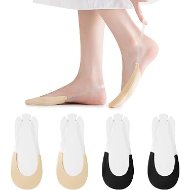 Mtuihfo Lot De 6 Paires Chaussettes Invisibles Femme Antidérapantes Dentelle - Respirantes Pour Mocassins Et Talons