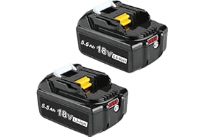 WAKKAPEINT 2 Stück 18v 5.5Ah Akku Ersatzakku für Makita 18V Akku, Kompatibel mit BL1850 BL1835 BL1820B BL1815 BL1860B BL1855 BL1840 BL1830 mit LED Indikator