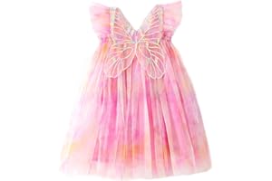 Miipat Vestito per Bambina Tulle Senza Maniche Farfalla Abito Bambino Ragazze Principessa Abiti Ragazze la Festa di Compleanno Vestiti