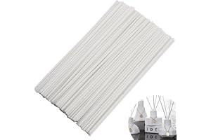 100 stycken fibrer, ätpinnar, diffusörstavar, eterisk olja, aromspridningsstavar, 20 cm x 3 mm, miljövänlig, vit, för rumsdof