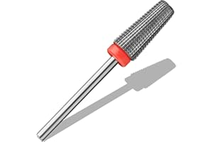 Vnjaoi Nail Carbide 5 in 1 Bits 3/32" Professional Nail Drill Bit Two Way Rotate use for Manicure Pedicure Cuticle Gel Polishing Drill Machine (Fine - F, Silver)