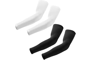 Skycase Cooling Arm Sleeves for Men & Women 2 Pairs Size M,UV Sun Protection Arm Sleeves UPF 50 Cooling Athletic Sports Sleeve for, Driving, Running, Riding, Hiking, Tattoo Cover Up (black+white)
