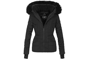 Navahoo Damska kurtka zimowa, ciepła podszewka, pluszowe futro, pikowana kurtka zimowa B361