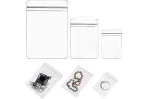WLLHYF 60 st smycken PVC plast dragkedja väska klar förvaringspåse transparent lås liten organiserare