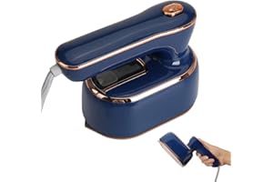 LMYDIDO Mini Steam Iron, 1000W Foldable Handheld Travel Steam Iron, Travel Iron 20s Fast Heat Up, Portable Steamer Iron for Home and Travel, 100ml Water Tank (Blue)