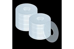 TEAAHA Pack of 30 transparent plastic washers, plastic spacers, plastic fit rings, washers, door hinge for wear, crack on glass, shower, door, bathroom, towel bars