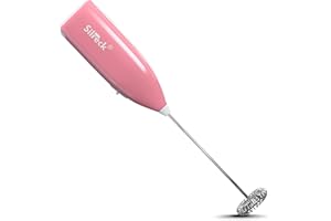 SILRECK Handheld Milk Frother Coffee and Cappuccino Mixer, Automatic Milk Foam Maker, Electric Milk Frother Egg & Milkshake Whisk (Pink)