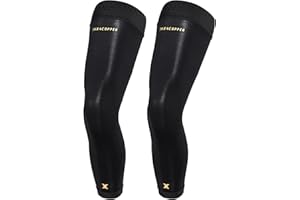 Thx4COPPER Genouillère longue de compression élastique de sport antidérapante pour homme et femme (2 pièces)