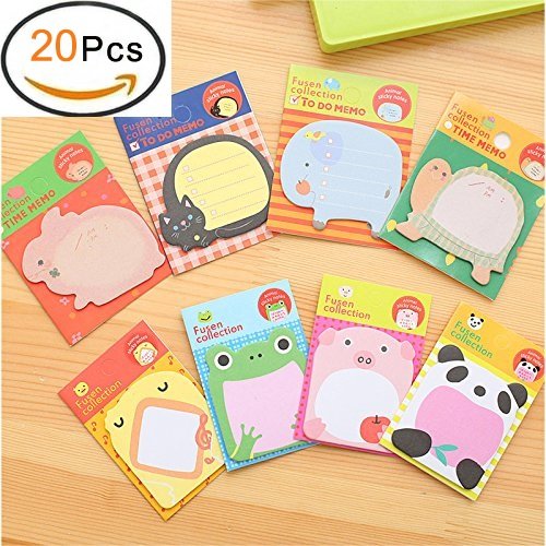 EQLEF® 10 PCS Karikatur-Zoo-Tier Haftnotizen Notizblöcke