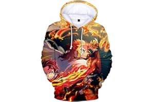 OLIPHEE Homme 3D Sweat Sweater avec Capuche Pull Imprimé Anime Occasionnel Hoodies Couple Manches Longues