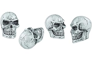 Temzzer Valve Caps Skull Tire Stem Valve Covers Car Tyre Rim Caps Resin for Most Vehicles Bicycles Motorcycles 4Pcs, Silver