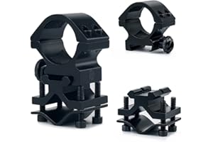 UniqueFire Universel Scope Bagues Profil Haut Corps Plat 25 mm( 1'')Bague Adaptateur et 20 mm Picatinny Weaver Rail de Montage pour Lampe de Poche Torche infrarouge vision nocturne Scope