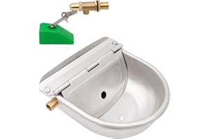 Svauoumu Abbeveratoio Automatico per Cani in Acciaio Inox, Abbeveratoio per Bestiame,con 2 Valvole a Galleggiante Regolabili in Rame per Cavalli,Cani,Bovini,Pecore,Maiali,Alpaca,Mucche da Latte
