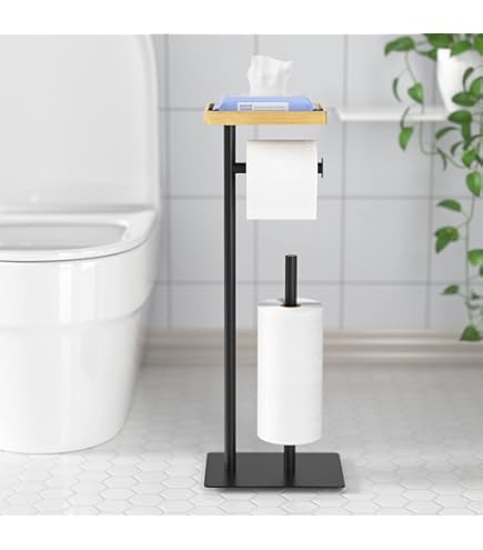 Garden Mile Koe Toiletrolhouder Vrijstaand Zwart Metalen Toiletpapier Houder Opslag Houdt 7 Rollen Dieren Novelty Badkamer Decoraties Loo Rol Stand Muur Gemonteerd