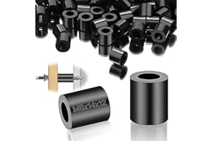 SWTYExt Plastikowe tuleje dystansowe M8, okrągłe, 50 sztuk, nylonowe, podkładki dystansowe z tworzywa sztucznego ABS, gumowe, podkładki dystansowe, 14 x 12 mm, czarne, podkładki dystansowe do śrub M8