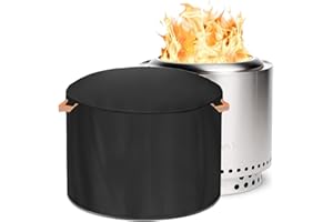 MORDX Protective Cover for Solo Stove, Round Fire Pit Cover for Outdoor Use, UV-Resistant, Smokeless Fabric, Fire Basket, Fire Pit Cover (Ranger 45D x 38H)