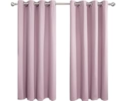 Amazon Brand - Umi Curtains Blackout Soft Thermal Insulated Decorative Nursery Curtains Eyelet Blackout Curtains for Bedroom 