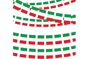 MONCAP 16m Bandiera Italia Italia Repubblica Italiana Guidone Banner Bandiera Italiana Bandiera Ghirlanda Bandiera con 60 Bandiere per Eventi Patriottici Decorazioni Bar e Sportivi