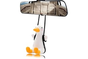 JJiaoLinin Cute Duck Car Swing Ornament- Car Accessories,Auto Interior and Home Decoration Accessories for Cars Rear View Mirror Pendant (White)