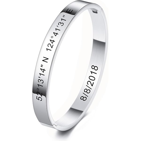 ALMENDRA Bracciale Mamma Personalizzabile In Acciaio Con Incisione E Cuore Rosso - Regalo Festa Della Mamma E Compleanno