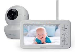 Babysense 5" HD Baby Monitor, Video Baby Monitor with Camera and Audio, Remote Pan and Tilt, Adjustable Night Light, Long Range, Two-Way Audio, 4X Zoom, Night Vision, 4000mAh Battery