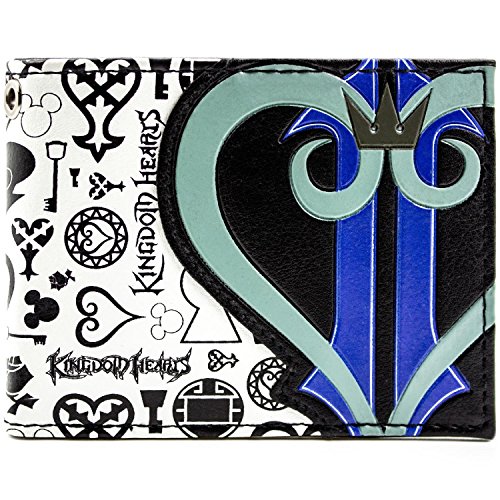 Cartera de Kingdom Hearts Símbolos y corazón del logotipo Negro