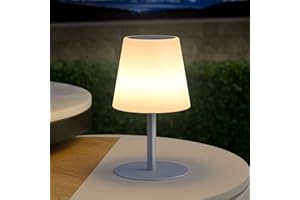 ‎GGNOO GGNOO LED-Solar-Tischleuchte Außen warmweiss/kaltweiss solar tischlampe kabellos 2 in 1 Solarladung&USB Aufladung Dimmbar solar tischleuchte outdoor Für garten camping Tisch Hotel