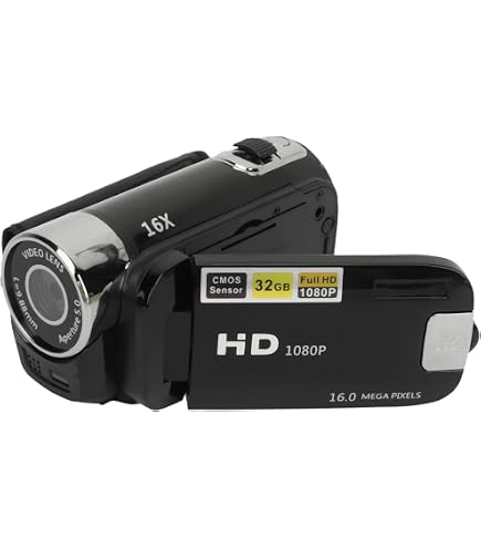 Goshyda Digitaler Camcorder, Tragbar 2,7 Zoll 270 ° Drehung 1080P 16 Fache Digitalzoom Video DV Kamera Für Den Heimgebrauch/Reisen