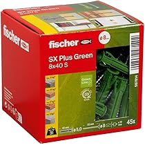 Tasselli Fischer SX 8x40 Mm - Confezione Da 100, Per Cemento, Mattoni E Calcestruzzo - Foto 11