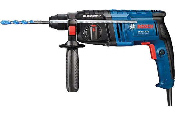 BOSCH GBH 220 Corded Electric Rotary Hammer with SDS Plus, 720 W, 2 J, 2.3 Kg, 3 Modes, For Concrete, Metal & Wood + Carrying case, , 1 Year Warranty from BOSCH, Blue