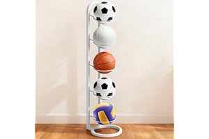SZHUGEKI 5 nivåer ballongförvaringsställ, metallbaskethållare, garage bollförvaring, lämplig för basket, volleyboll och fotboll