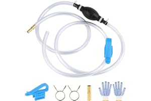 QOUBNIC Bomba Gasolina, Manual Bomba Transferencia Líquido Agua con 1.2M+0.8M Manguera un par de Guantes Abrazadera Enlazador de Latón（10mm）