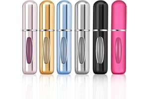 OBSGUMU 6pcs Mini Perfume Travel Bottle, 5ML Spray Bottles, Perfume Atomiser Refillable, Portable for Travel Holiday