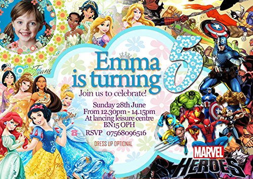 16 Personalised Birthday Party Invitations Disney Princess Super Hero Envelopes | Desertcart Fiji 16 Personalised Birthday Party Invitations Disney Princess Super Hero Envelopes | Desertcart Fiji
