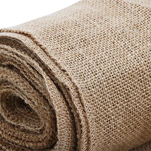 Yahee Tischläufer Tischband Tischdeko 30 cm breit, 10 Meter Rolle aus Jute natur - 9
