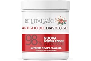 Gel Artiglio del Diavolo Extra Forte 98% 550ml Formula Naturale e Professionale per Massaggi Muscoli Crema Recupero Muscoli Sportiva con Collagene, Acido Ialuronico Bell'ItaliaBio Made in Italy